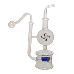 Windmill Glass Oil Burners Bubbler Hookah Bong Water Pipes Bubble Recycle Philtre 10mm Joints Small Hand Bubblers
