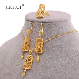 Wedding Jewellery Sets Dubai luxury gold plated Jewellery sets for women India wedding gifts bridal Necklace set Pendant Earrings ring jewellery 230804