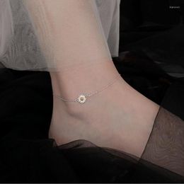 Anklets 925 Sterling Silver Women Jewellery Daisy Flower For Gift