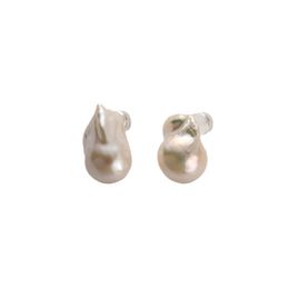 INS Style Natural Baroque Irregular Shaped Pearl Earrings S925 Silver Needle Fashion Charm Jewellery Accessories