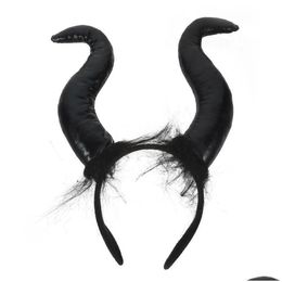 Headbands Headband Horns Halloweencostume Cosplay Horn Maleficent Hair Black Headpiece Ox Earsdreamgirls Womens Mystical Gothic Access Dh0W7