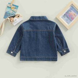 Jackets Toddler Kids Baby Boys Girls Denim Jackets Fashion Long Sleeve Button Down Solid Colour Jackets 6M-5T R230805
