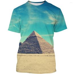 Men's T Shirts Ancient Egyptian Pyramid 3D Printing Men Women Breathable Comfortable Soft T-Shirt Summer Children Outdoor Sport Clothes