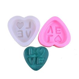 Baking Moulds Large Heart Love Sile Soap Mould Rose Flower Chocolate Mod Fondant Candle Polymer Clay Moulds Crafts Cake Decorating Tools Dhqj2