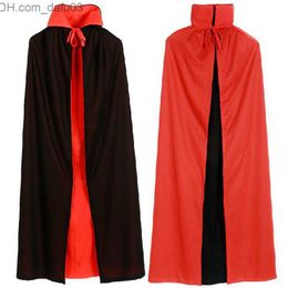 Theme Costume Black Hooded Cloak Adult Children's Halloween Party Role Play Come on Vampire Robe Children's Gothic Devil Hooded Cloak Z230805