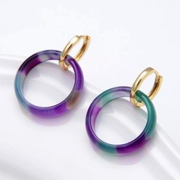 Hoop Earrings Bohemian Handmade Colour Round Earring For Women Simple Temperament Metal Hollow Out 2023 Trendy Party Jewellery Gift