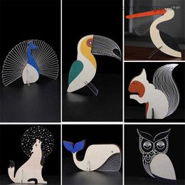 Lamps Shades Table Lamps Animals LED Night Light Wood Acrylic Lights Decorate For Children Baby Kids Bedside Lamp Pelican Sirius Whale Toucan Z230805