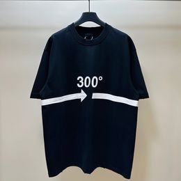 Luxury Brand 23ss Bale Oversized nc 360 Degree Surround Arrow Print Washed Worn Out LOGO Printed T-shirt Paris Loose Cotton T-Shirt
