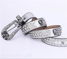 Unisex belts for women designer ladies belt skull diamond punk trendy accessories delicate cintura holiday gift wide bb luxury belt woman popular C23