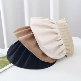 Wide Brim Hats Style Cap Sun Visor For Girl Women Large Hat Sunscreen Empty Top Summer