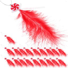 Decorative Flowers 20 Pcs Xmas Tree Ornaments Christmas Themed DIY Decorations Pendants Windmill Plume Hanging