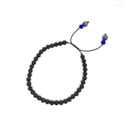 Anklets Natural Stone Obsidian Anklet 6-8mm Round Adjustable Beads Ankle Bracelet Men For Women On The Leg Chain Foot Jewelry