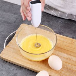 mini electric handheld egg beater household kitchen stainless coffee bubble drink mixer milk whisk beat the cream stirring