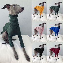 Dog Apparel Spring solid color high neck thread two legged greyhound simple stretch dog clothes small and medium four seasons 230804