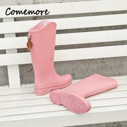 Rain Boots Comemore In Women's Fashion Rain Shoe Ladies Outside Wear Water Shoes High Rainboots Waterproof Rubber Shoes Autumn Galoshes 230804