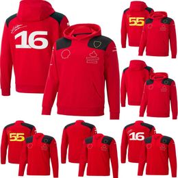 2023 Formula 1 Team Hoodie F1 Drivers Red Hoodies Racing Fans Fashion Hooded Sweatshirt Custom Same Style Oversized Hoodie Tops271g
