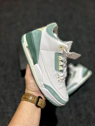 Here's To Buy Authentic 3s Basketball Shoes 3 III White Green Mens Lifestyle Popular Brand Name Designer Sports Sneakers