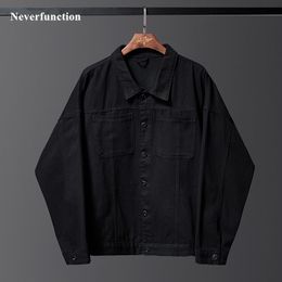 Mens Jackets Autumn Men Streetwear black motorcycle Jeans male Cotton Casual Loose Denim Jacket Outerwear Plus Size 8XL 230804