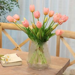 Decorative Flowers 10 Pcs Tulips Artificial Fake Pu Real Touch For Spring Decorations Home Bulk Faux