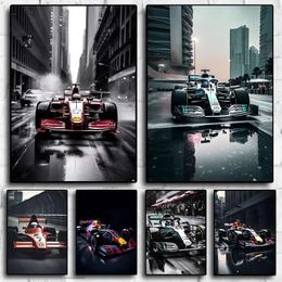 Formula 1 Pop Racing Canvas Painting Aesthetic Speed Car City Street Posters And Print Wall Art Nordic Home Boys Living Room Decor Gift For Friend w06