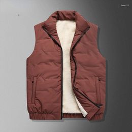 Men's Vests 2023 Casual Solid Color Cotton Autumn And Winter Korean Version Trend Wear Vest Zipper Warm Shoulder Coats Boy B11