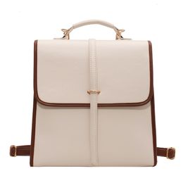 School Bag Vintage Soft PU Shoulders Backpack British Style Fashion College Students Handbag Crossbody 230804