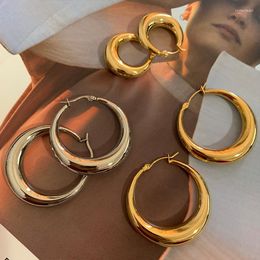 Hoop Earrings Retro High-grade Niche Design Simple Oval Earring Small Or Big Circle Optional Personality Light Luxury Jewellery