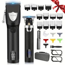 1pc Hair Clippers Cordless Hair Trimmer Electric Barber Clippers Zero Gapped Trimmer Professional Beard Trimmer Rechargeable Hair Cutting Kit