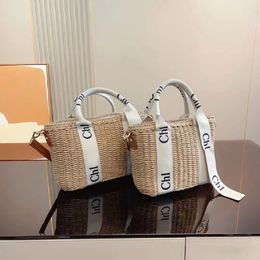 Luxury Straw woody Raffia Designer weave bag Womens top handle mens Clutch travel Bags lady summer Cross Body Totes hand bags city pochette Shoulder Beach basket Bags