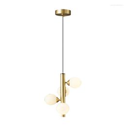 Pendant Lamps Copper Rotating Stair Chandelier Restaurant Bar Magic Bean Lamp Bedroom Bedside Decoration