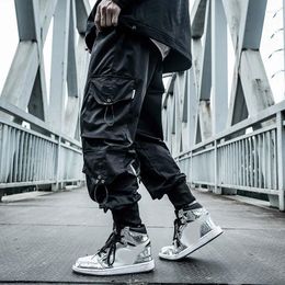 Men's Pants Black Loose White Joggers Hip Hop Hippie Cargo Trousers For Men Streetwear Plus Size Pockets Oversize