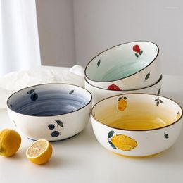 Bowls Ceramic Underglaze Colour Black Points Glaze Hand Knead Four Colours Rice Small Bowl Baking Bamboo Hat Salad