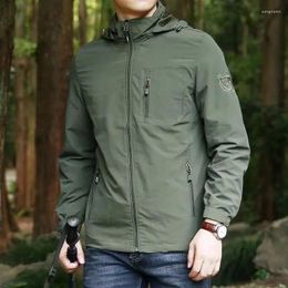 Men's Jackets Jacket Fall Casual M-5xl Outdoor Multi-Pocket Thin Section Hiking Waterproof Hooded Windproof Tactical Army