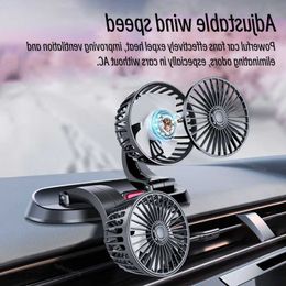 Electric Fans Car Fan Cooling Car Fan Head USB Car Fan Adjustable Auto Cooler Air Fan Car Accessories Wind Regulation R230803