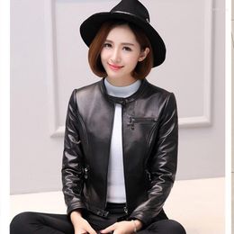 Women's Leather Genuine Real 2024 Autumn And Winter Clothes Haining Sheep Skin Locomotive Jacket Small Korean Slim Co