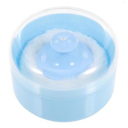 Makeup Sponges 1 Set Body Powder Puff Box Empty Container With Puffs For Infant Home Travel Blue