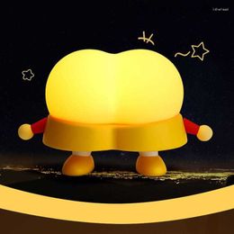 Lamps Shades Night Lights LED Light Silicone Patting Lamp Bedroom Bedside Decor Charging Cartoon Little PP Sleep Lamps For Kids Baby Hoilday Gift Z230805