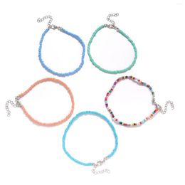 Anklets Colourful Bohemian 3mm Beads Strand Anklet For Women String Beaded Female Boho Foot Jewellery Girl Gift