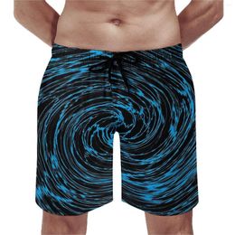 Men's Shorts Shallow Water Board Blue Vortex Print Comfortable Beach Pants Trenky Plus Size Swim Trunks Men