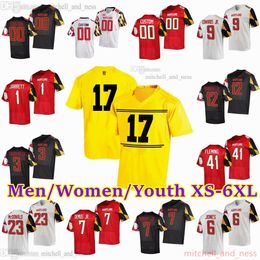 2023-24 Custom XS-6XL NCAA Maryland Terrapins Football Jersey Edwards Jr. Jones McDonald Demus Jr. Copeland Ryland Fleming Trader Jr. Hemby Jarrett Esiason Diggs Smith