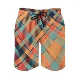 Men's Shorts Scotland Seamless Pattern With Tartan Plaid Mens Swim Quick Dry Beach Board Swimwear Fashion Volley