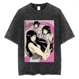 Men's T Shirts Men Retro Washed Black Tshirt Streetwear Anime Girls Graphic Harajuku Tops Tees Oversized Cotton Casual T-shirt