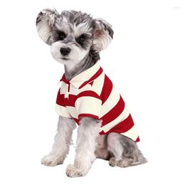 Dog Apparel Shirts PoloTShirt Casual StripeTees Summer Clothing For Puppies Fashion Top Shirt Breathable Clothes Cat Suits