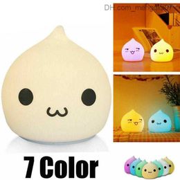 Lamps Shades Night Lights Silicone 7-Color Light Led Water Drop Room Decor Bedside Lamp Gift For Girl Friend Nightlight Toys Children Baby Goods Z230809