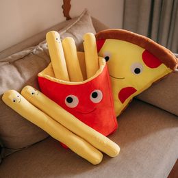 Plush Pillows Cushions Interesting Food Pillow French Fries Pizza Plush Toys Stuffed Food Sofa Back Cushion Baby Toys Birthday Gifts For Child Girl 230804