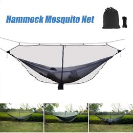 Hammocks Outdoor Easy Setup Travel Portable Hammock Mosquito Net Fabric Nylon Camping Double Person Foldable Separating Mosquito Bed Net 230804