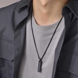 Pendant Necklaces Simple Fashion Lnitial Bar Necklace For Men Thick Geometric Vertical Casual Collar Gift Him