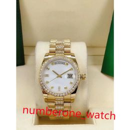 Waterproof Men Watch New Version Day-Date 18K Yellow Gold Diamond Bezel 36mm 40mm Dial Automatic Fashion Men's Watch Woman Wristwatch With Box Papers