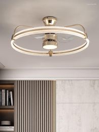 Pendant Lamps Noiseless Electric Fan Chandelier Bedroom Lamp Guest Restaurant Motor Integrated Round