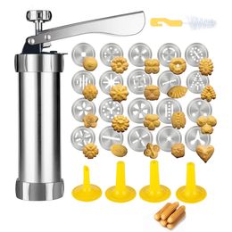 Baking Moulds 2023 Upgrade Aluminium Cookie Maker Press Kit Manual Churros Machine Christmals Spritz Gun Biscuit Tools Set 230804